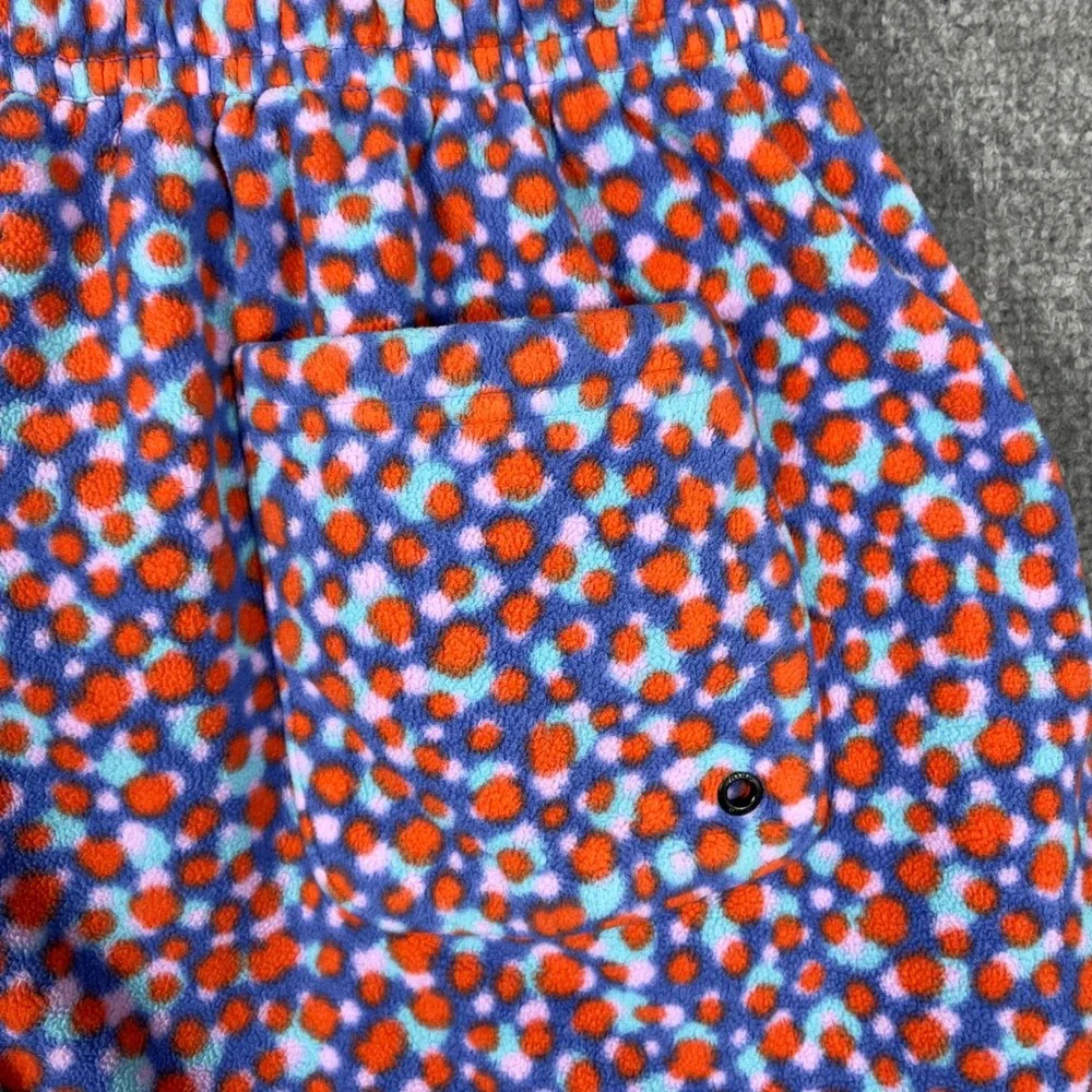 Nike Fleece Shorts Mens XL Blue Orange Polka Dot Sportswear Drawstring